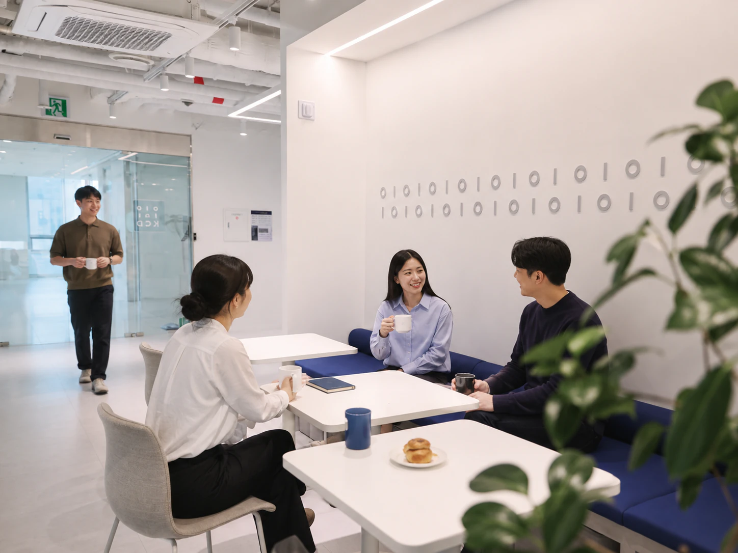 KMX 라운지에서 대화하는 구성원들